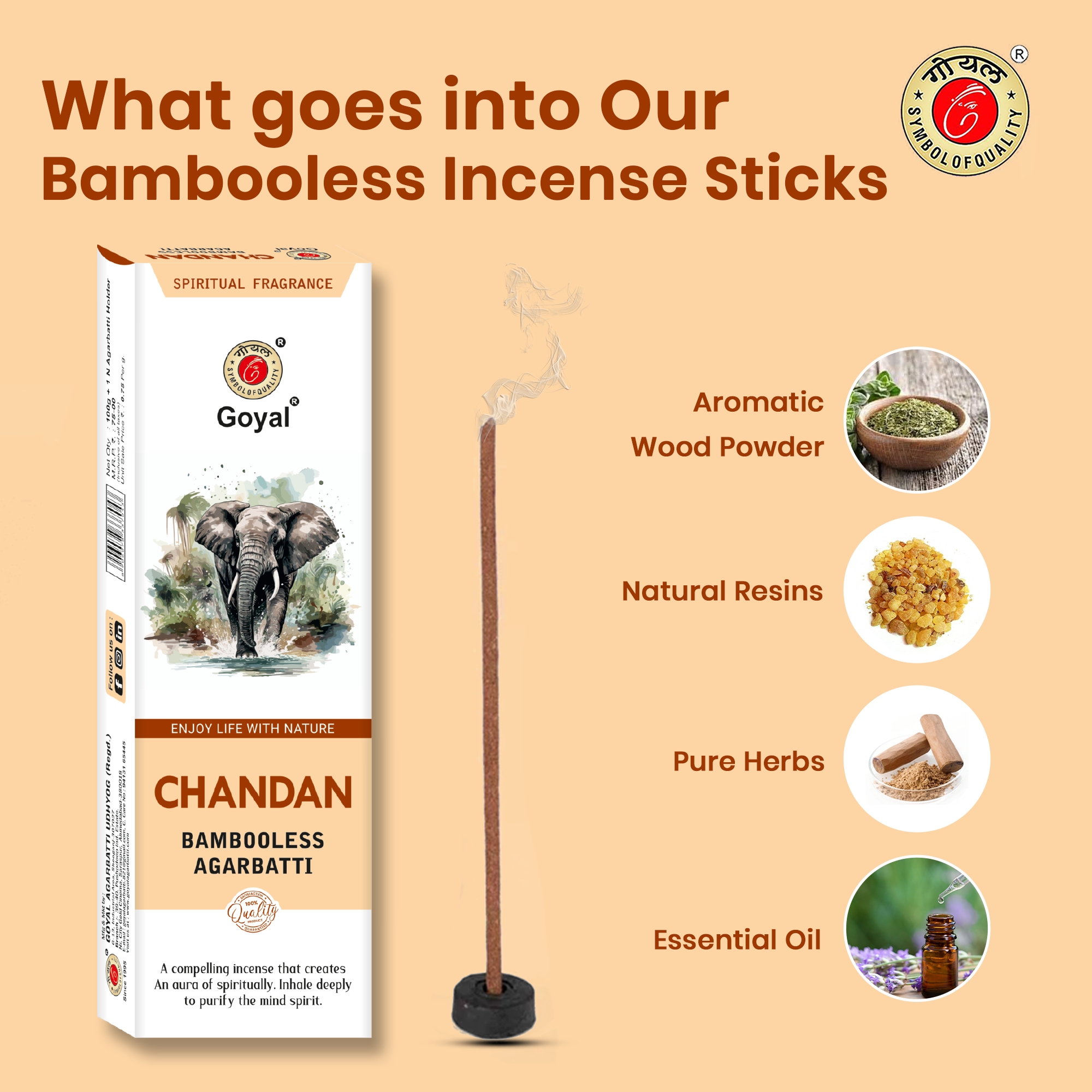 Goyal Agarbatti | Chandan | Bambooless Incense sticks