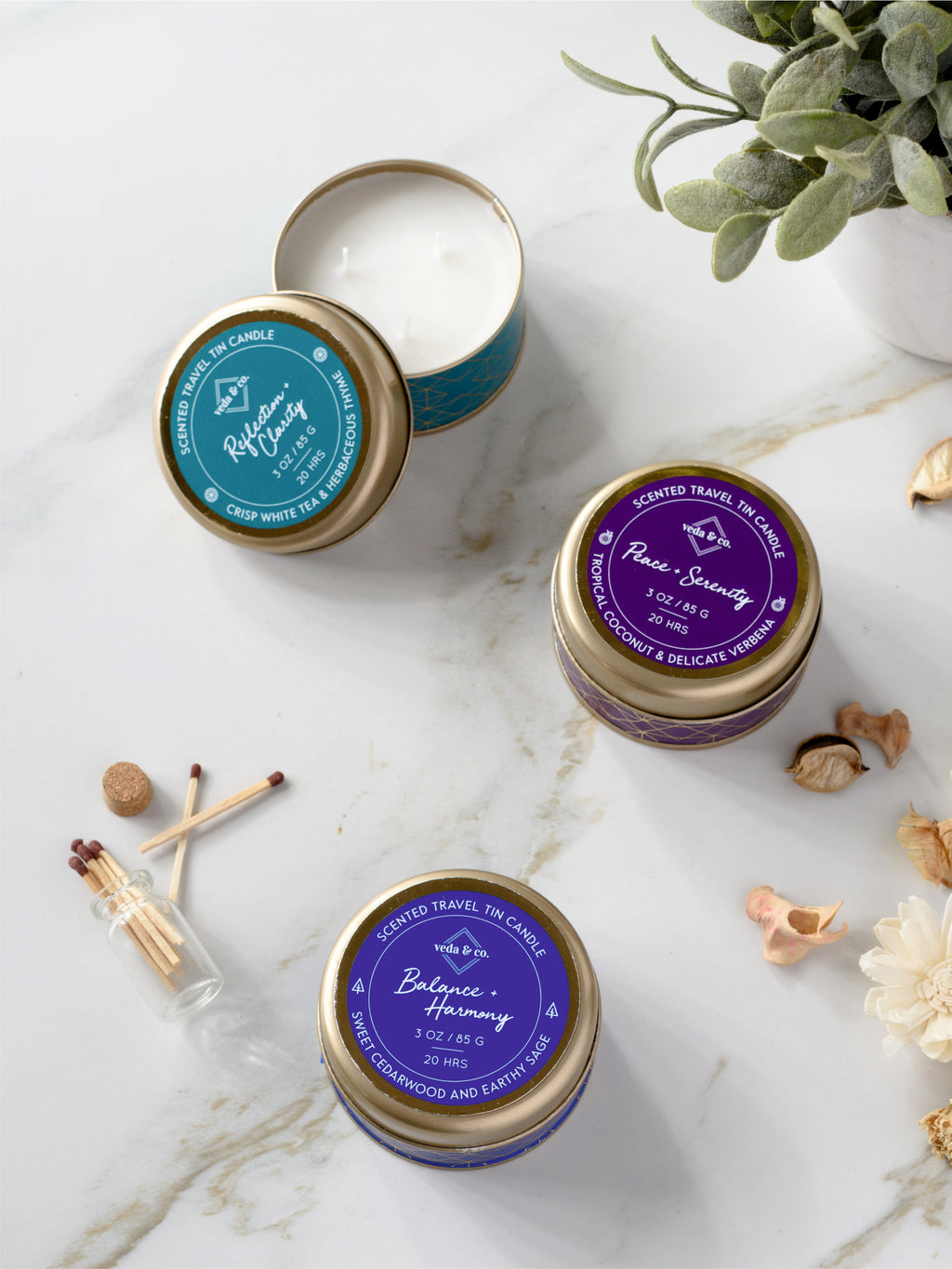 Balance + Harmony Aromatherapy candles from Veda & Co