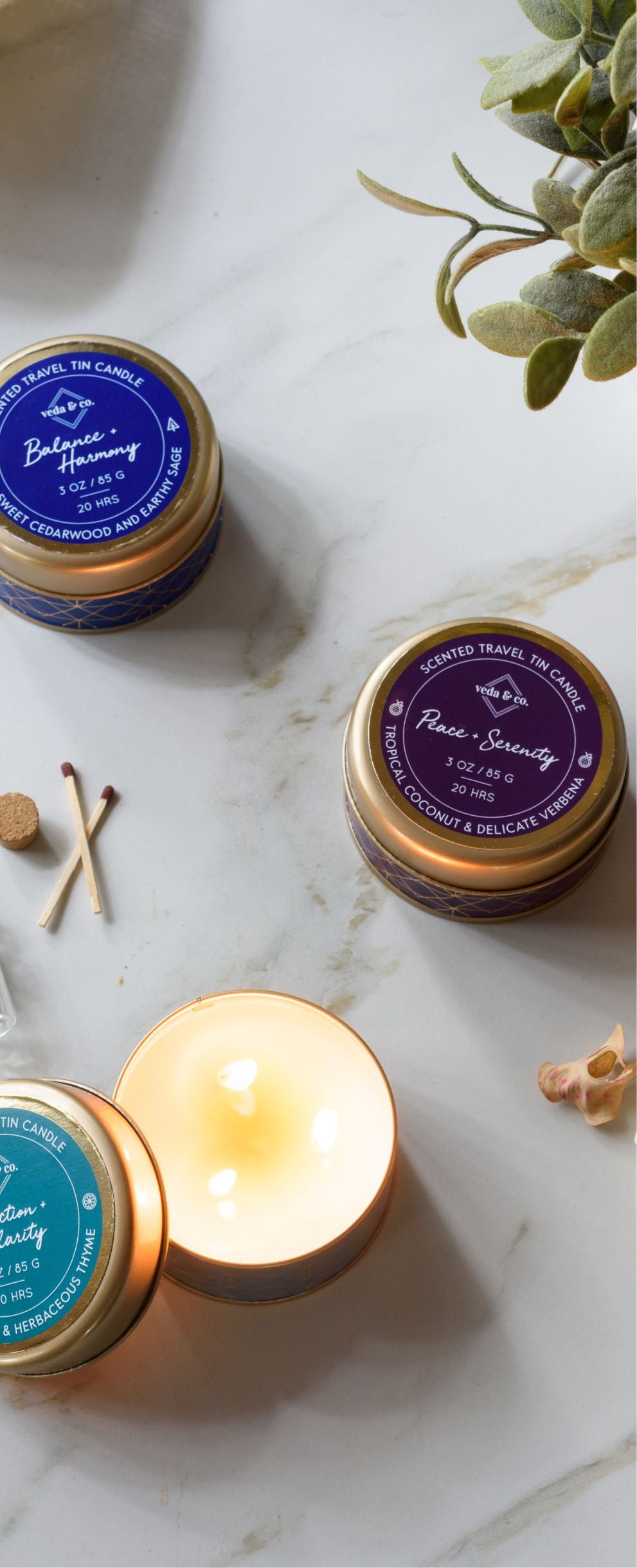 Reflection + Clarity Aromatherapy candles from Veda & Co