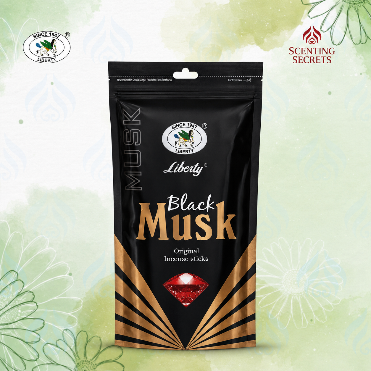 Black musk - Incense Sticks by Liberty