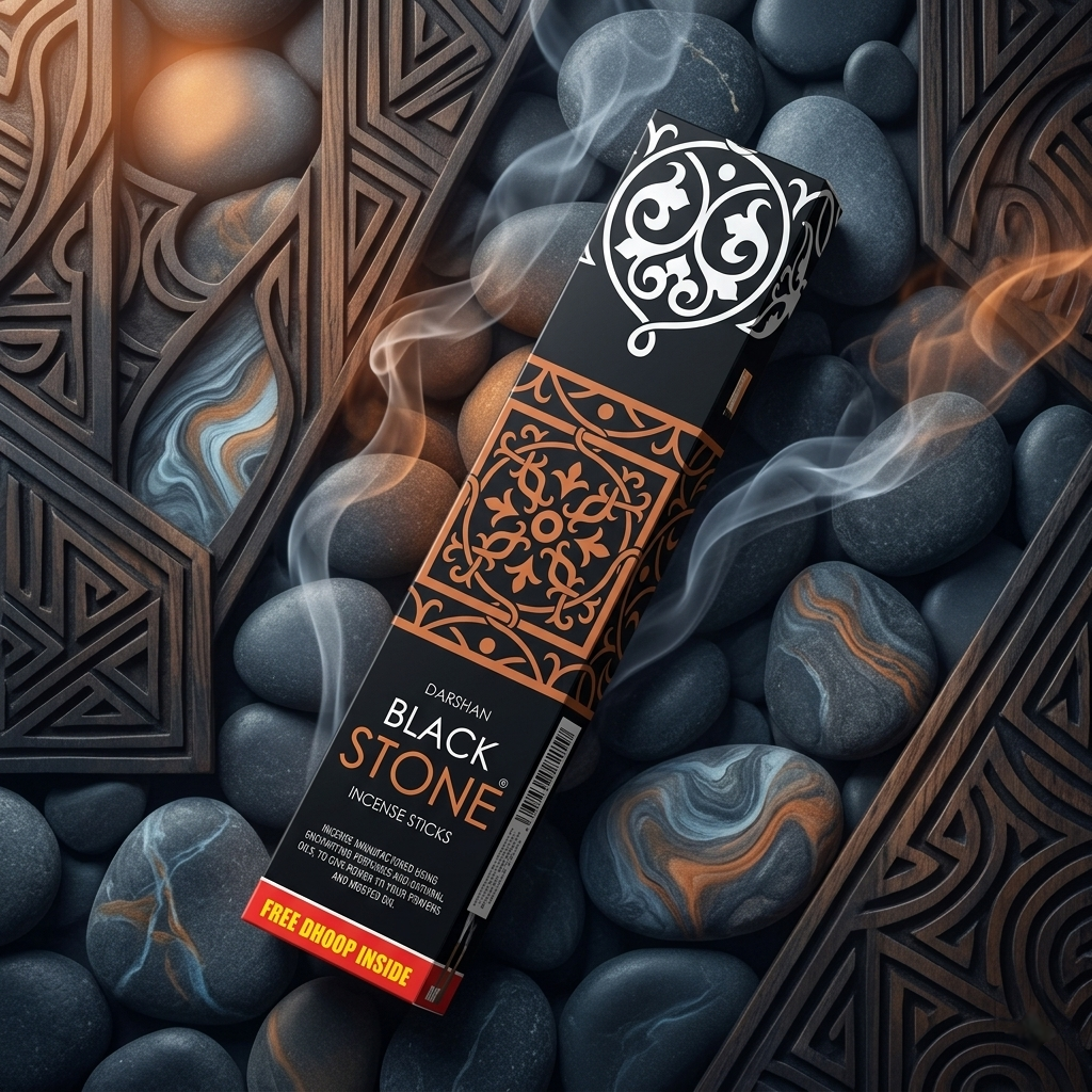 Black Stone Incense sticks by Darshan incense