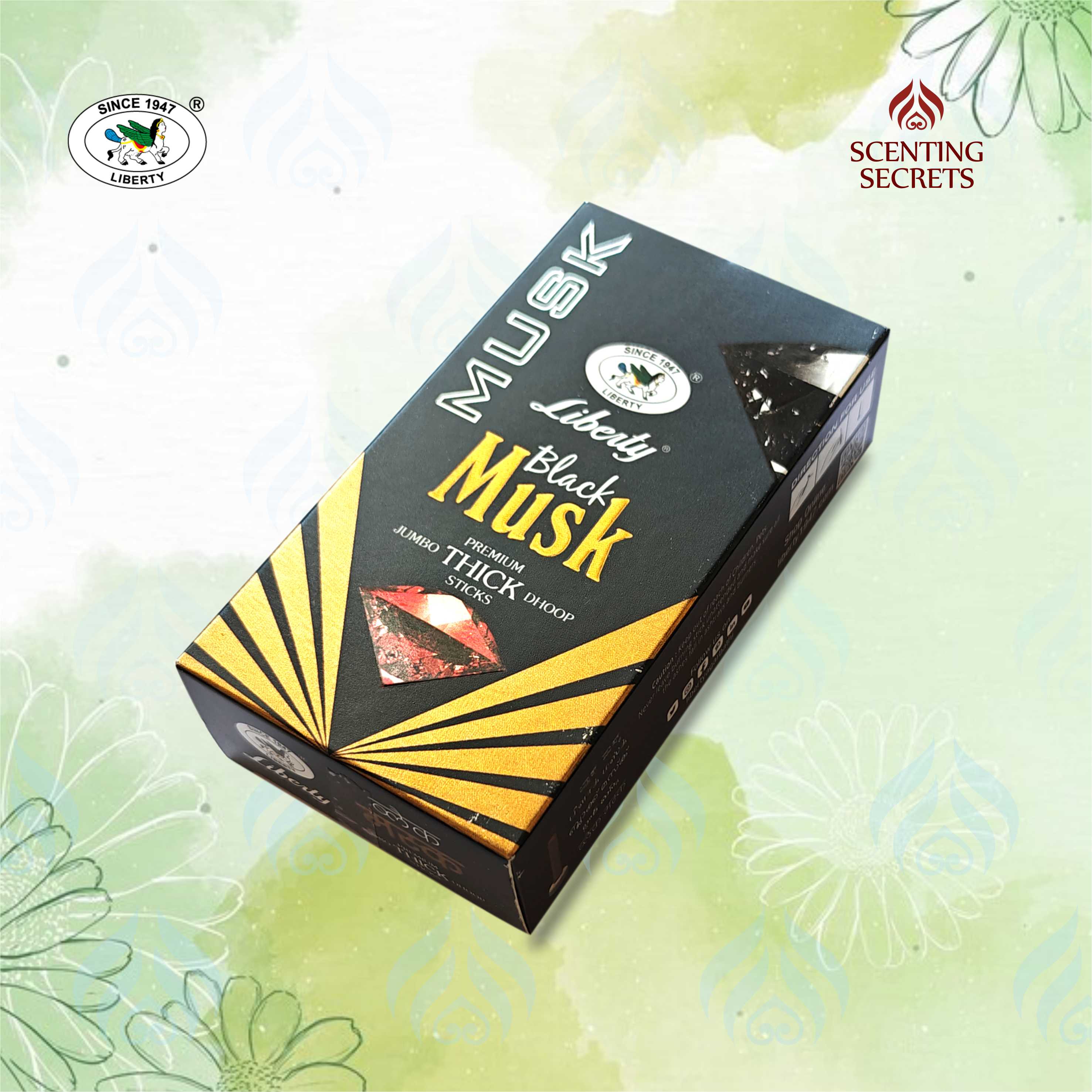 Black Musk Thick Dhoop sticks from Liberty