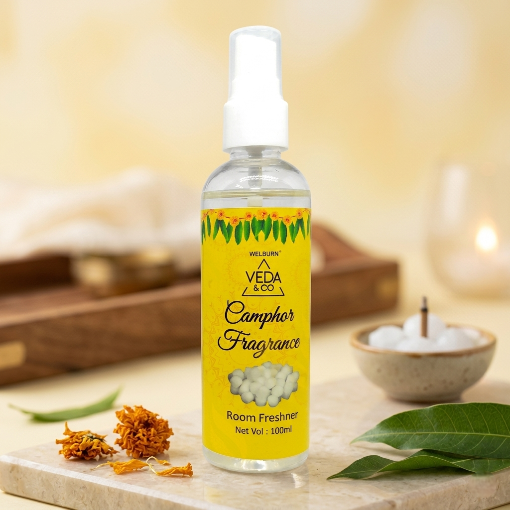 Camphor fragrance pooja themed room spray by Veda & Co