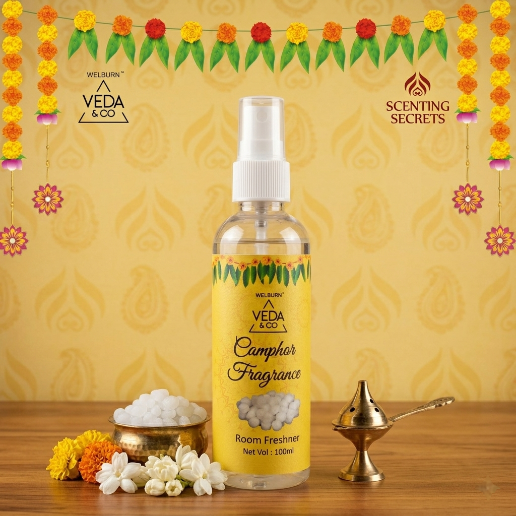 Camphor fragrance pooja themed room spray by Veda & Co