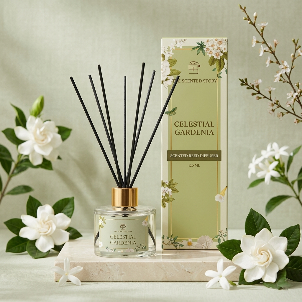 Celestial Gardenia Reed diffuser by The Scented story