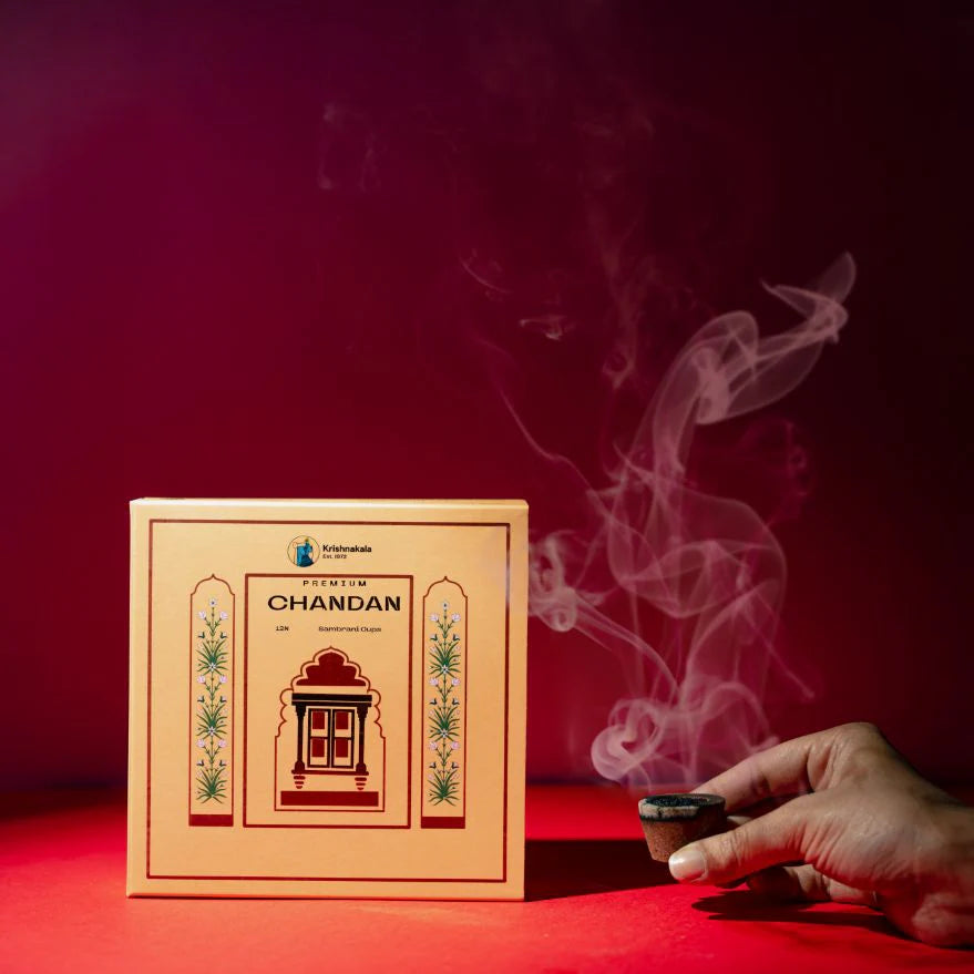 Premium Chandan Luxury Sambrani Cups by KrishnaKala Wellness