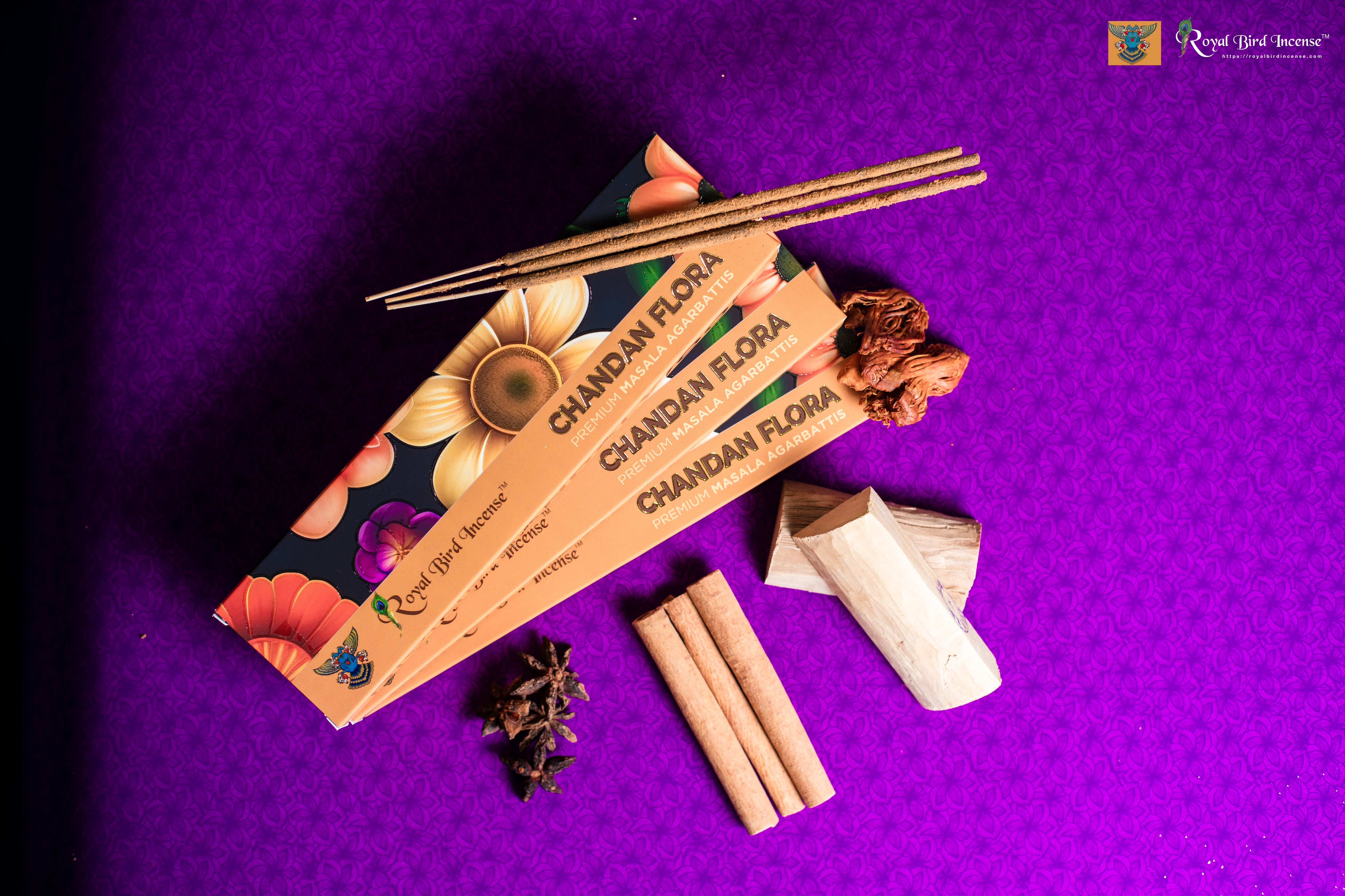 Chandan Flora Incense sticks by Royal Bird incense