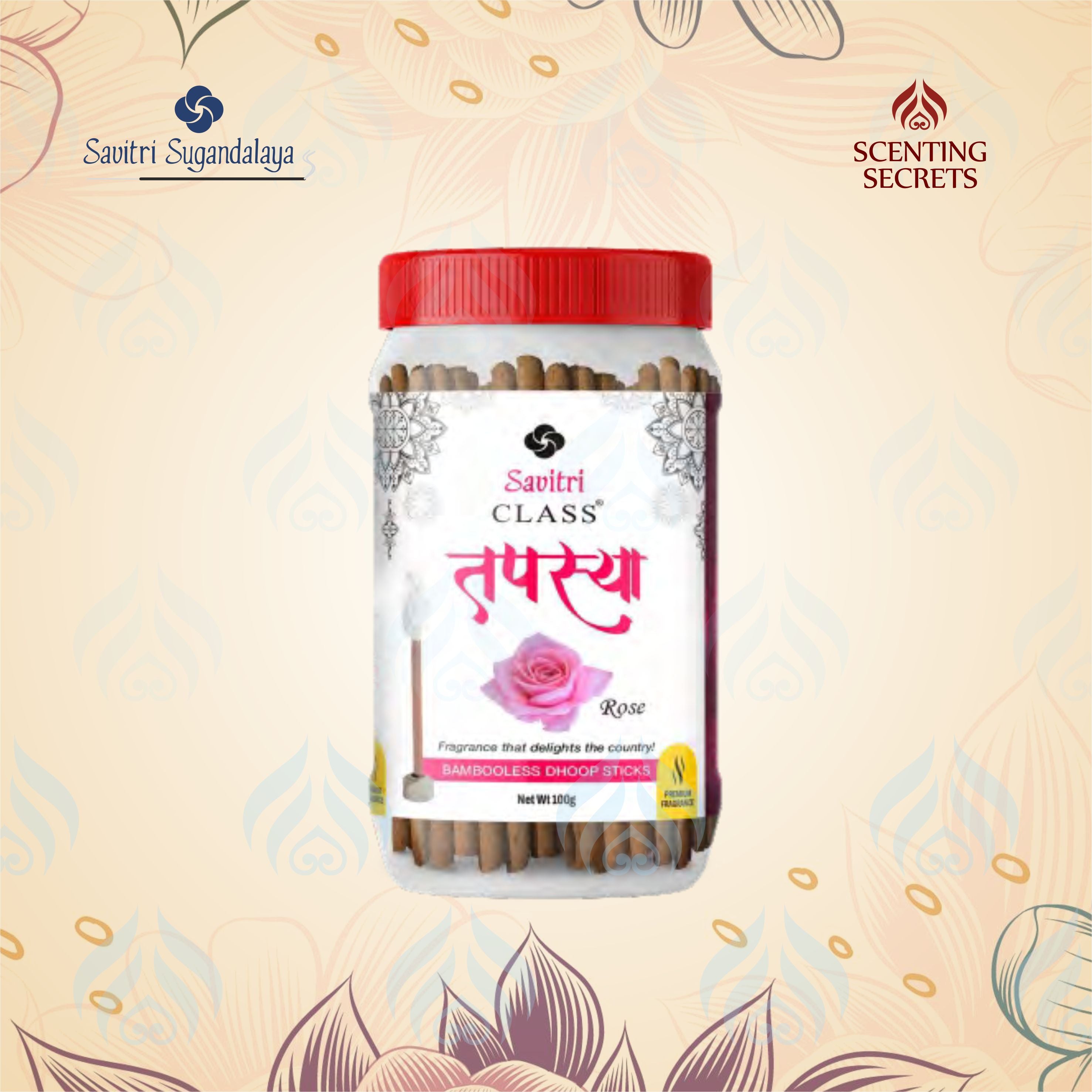 Tapasee Rose Bambooless Dhoop Sticks | Class Collection | Savitri Sugandalaya