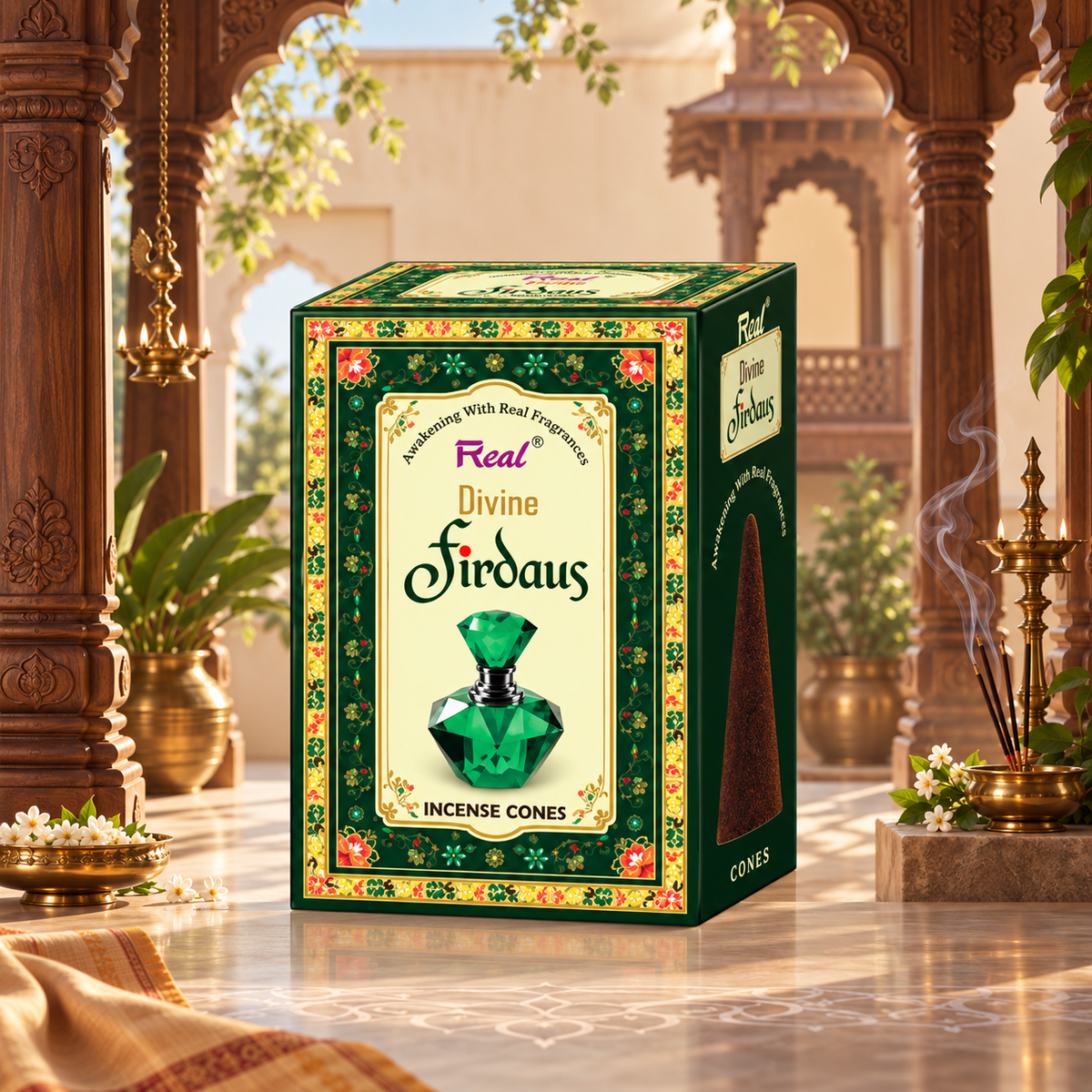 Divine Firdaus Premium Incense cones by Real fragrances