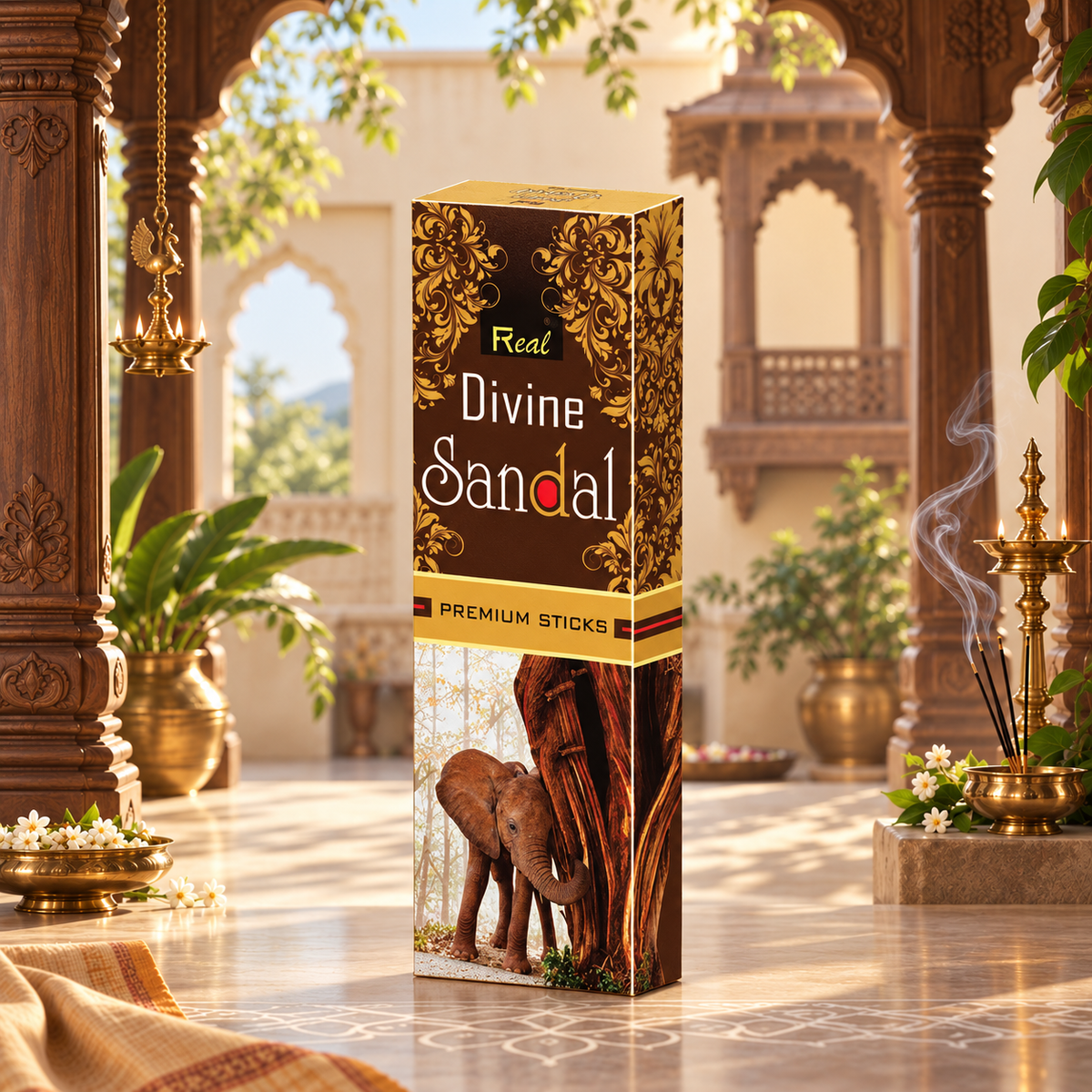 Divine Sandal Premium Incense sticks by Real fragrances