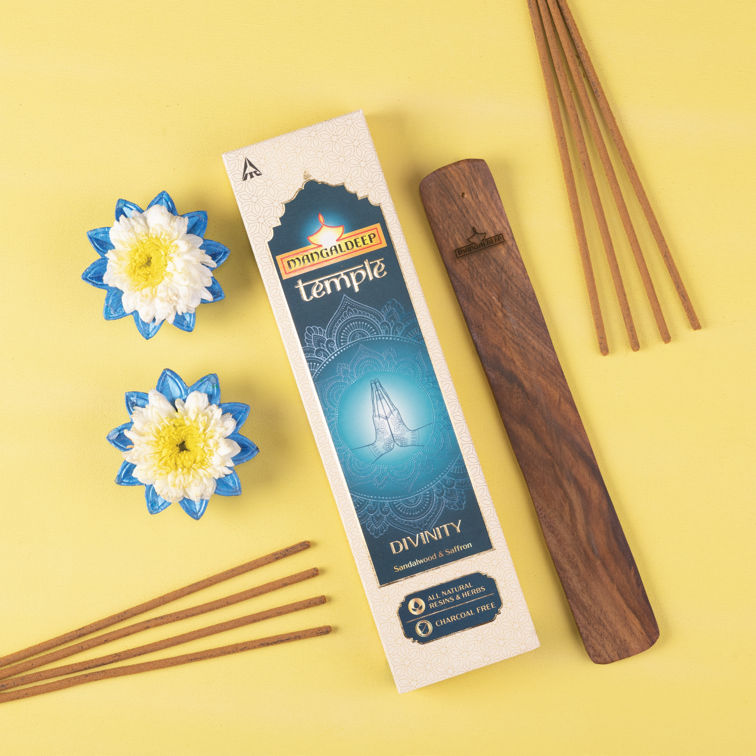 Divinity | Sandalwood & Saffron Premium Incense Sticks by Mangaldeep