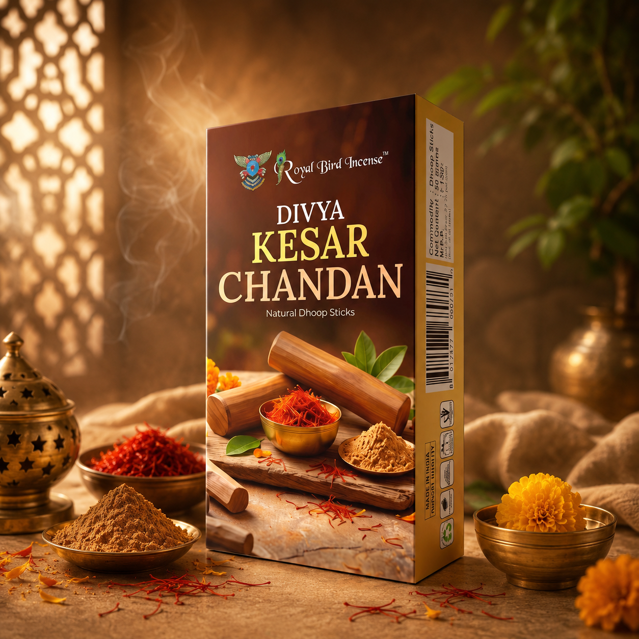 Divya Kesar Chandan Natural dhoop sticks by Royal bird Incense