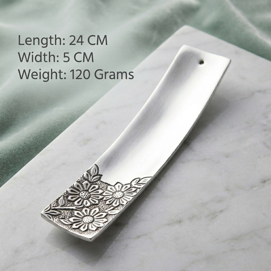 Floral bloom Rectangular metal incense holder