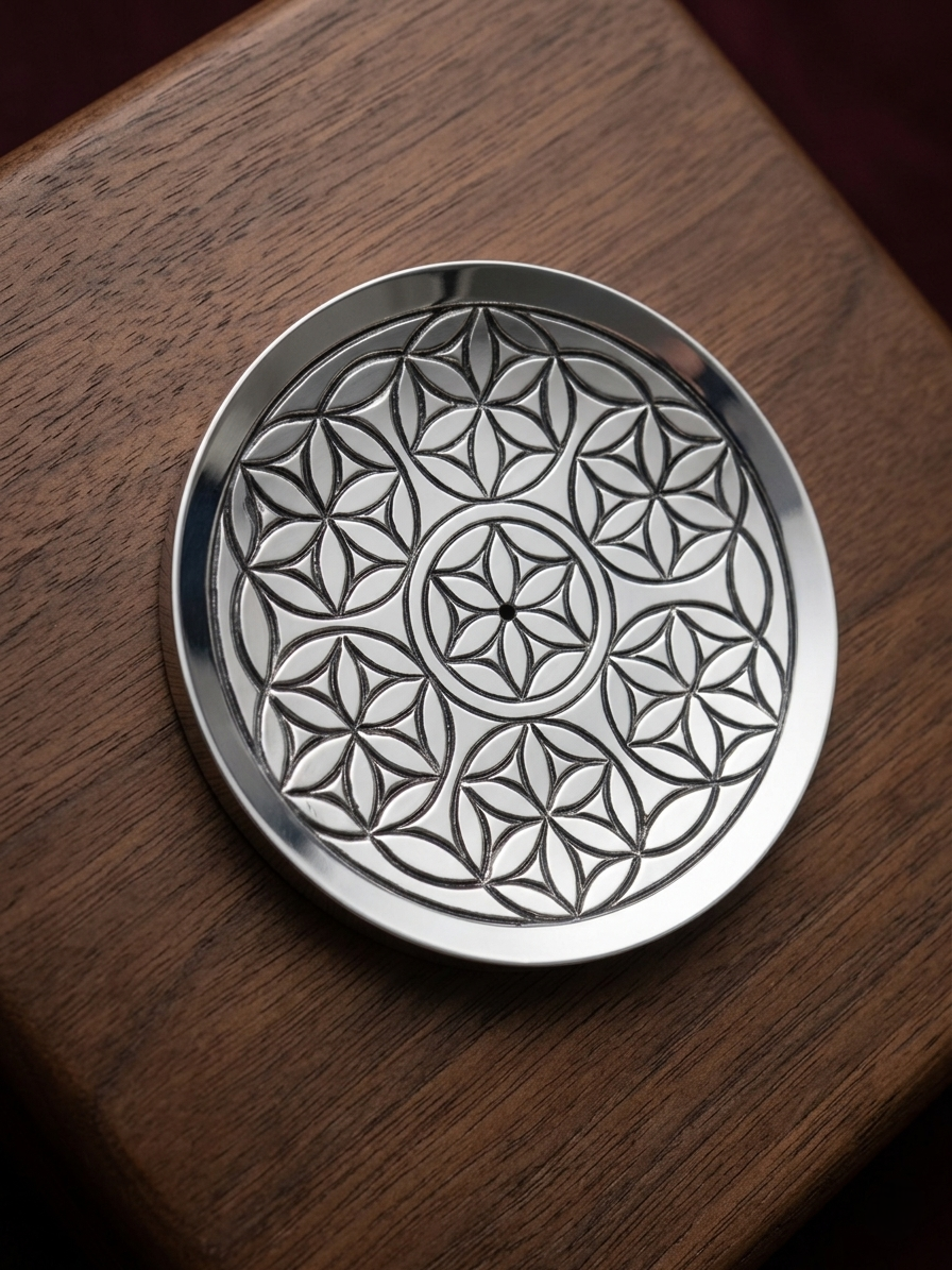 Floral Circular metal incense holder