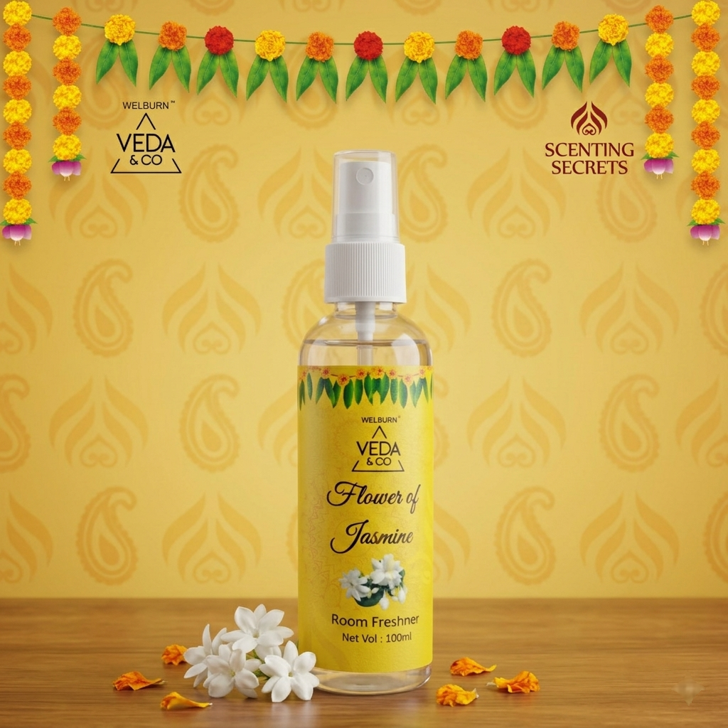 Flower of Jasmine pooja themed room spray by Veda & Co