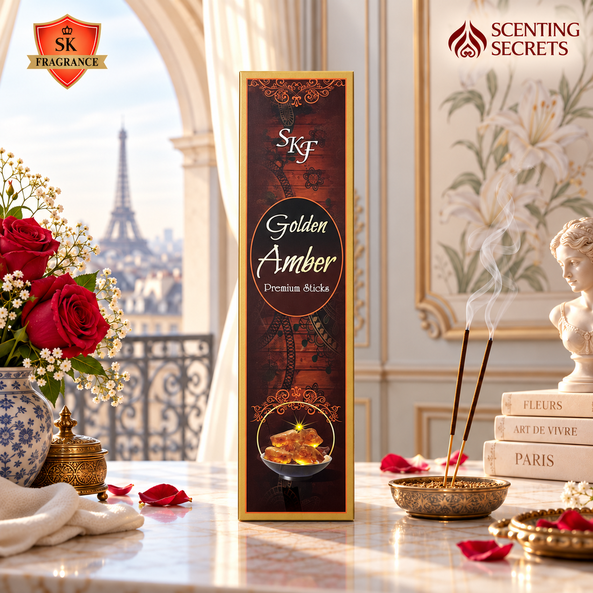 Golden Amber Premium incense sticks by S K fragrance