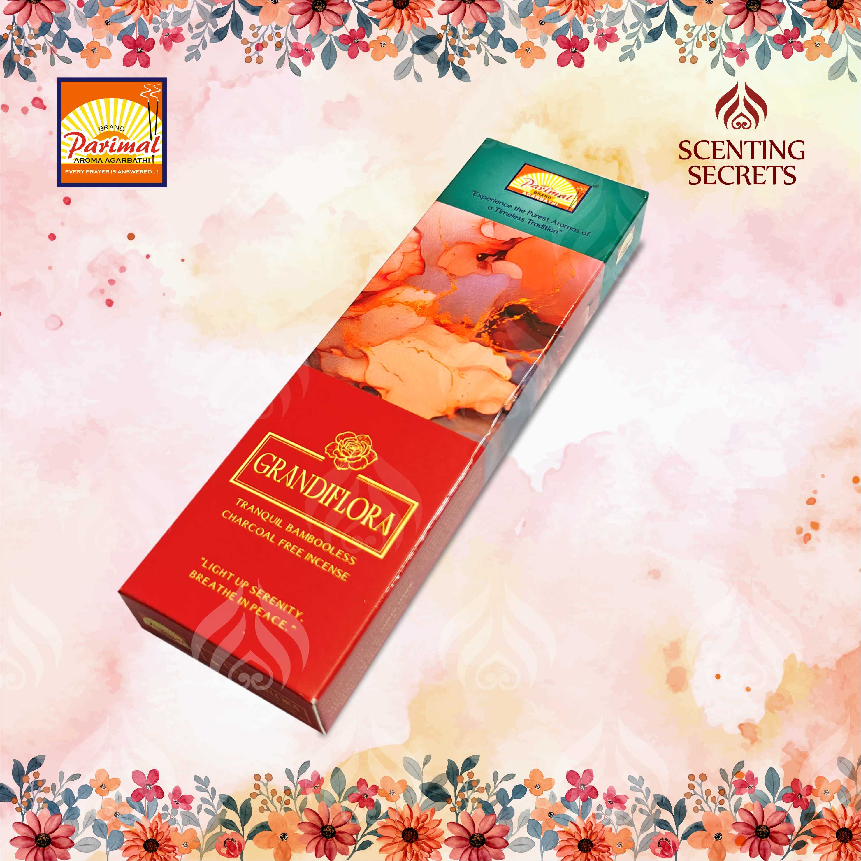 Parimal Mandir | Grandiflora : ग्रैंडीफ्लोरा  | Bambooless Agarbathi : बांस रहित अगरबत्ती