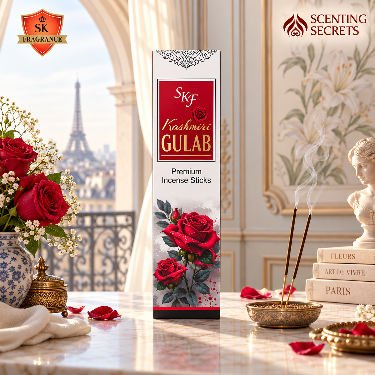 Kashmiri Gulab Premium incense sticks by S K fragrance