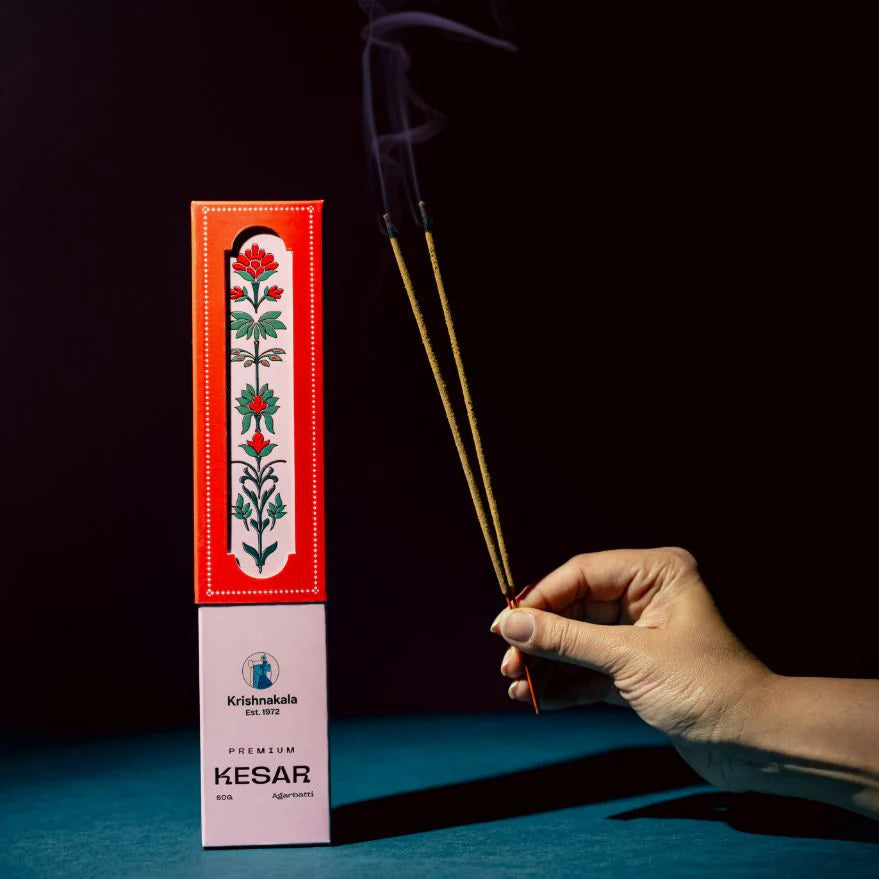 Premium Kesar Luxury Incense sticks by KrishnaKala Wellness