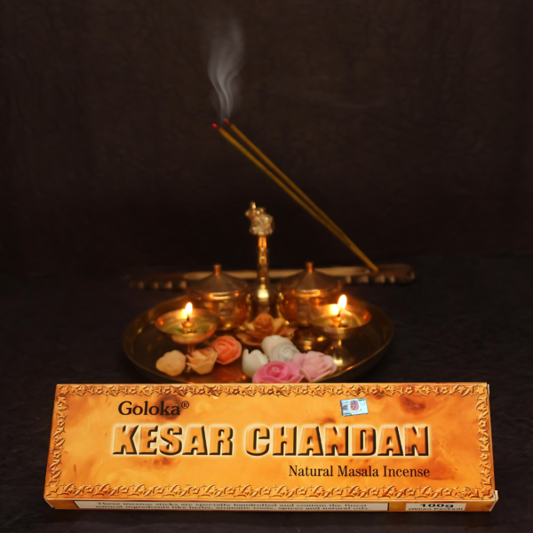 Kesar Chandan Premium incense sticks by Goloka