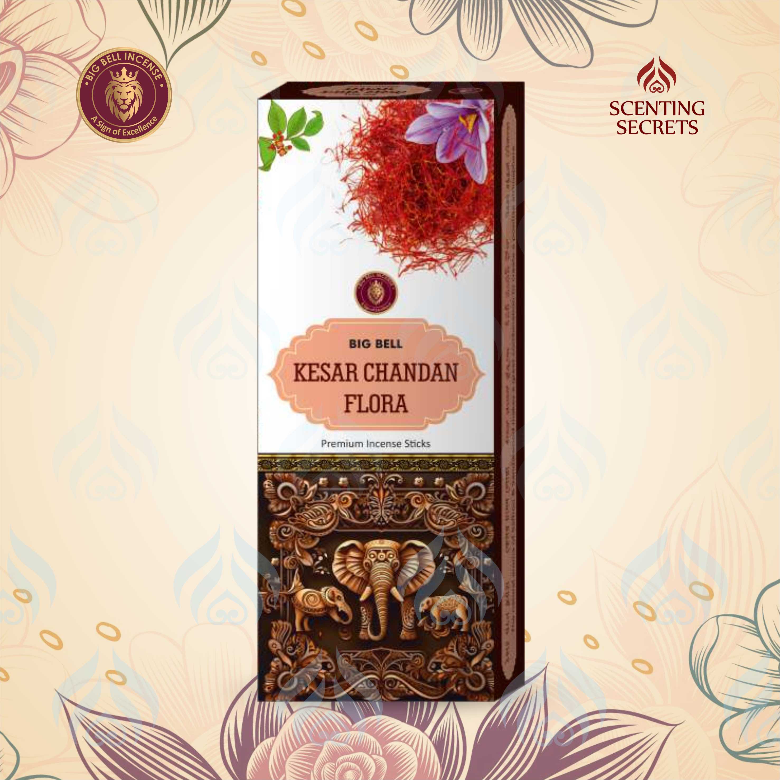 Kesar Chandan Flora Premium Incense Sticks by Big Bell Incense