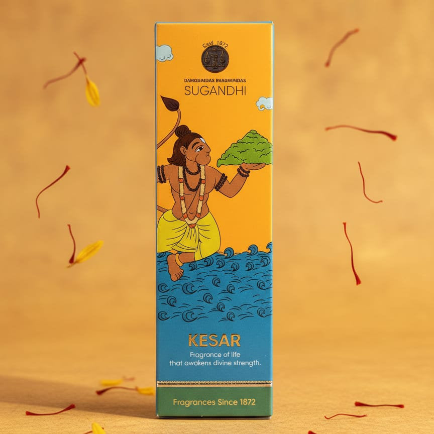 Kesar Bambooless Incense sticks by Damodardas Bhagwandas Sugandhi
