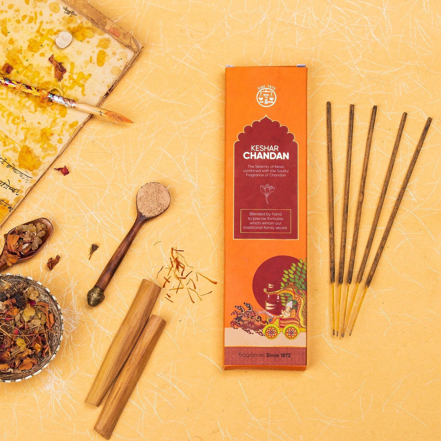 Keshar Chandan premium Incense sticks by Damodardas Bhagwandas Sugandhi