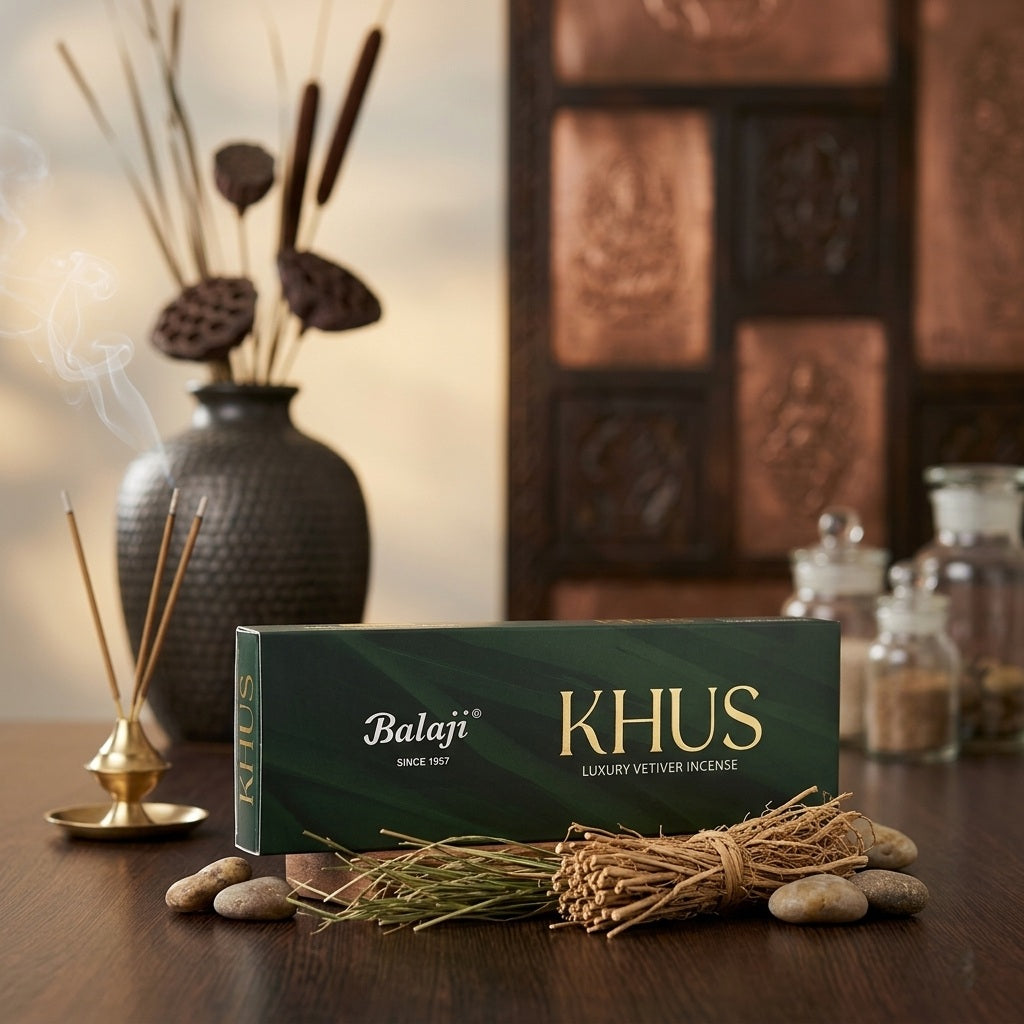 Khus - Luxury Vetiver incense sticks by Balaji Agarbatti