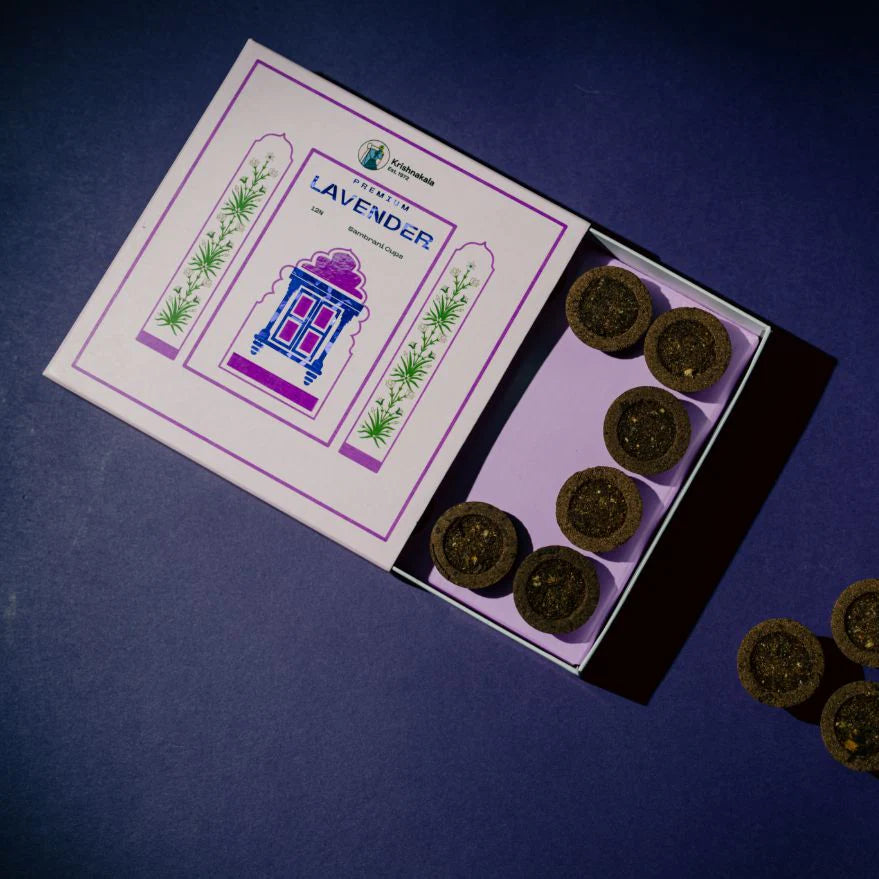 Premium Lavender Luxury Sambrani Cups by KrishnaKala wellness