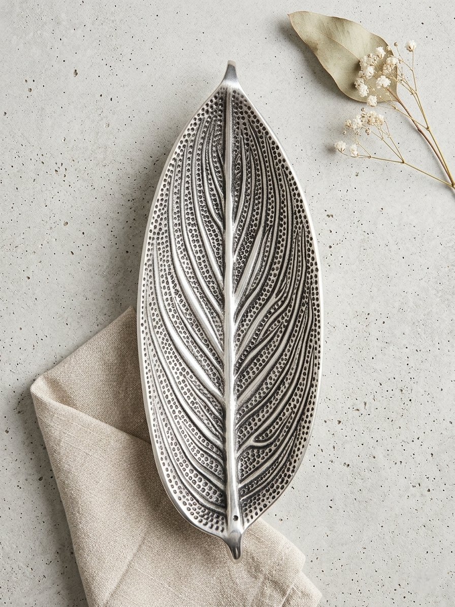 Leaf styled metal incense holder