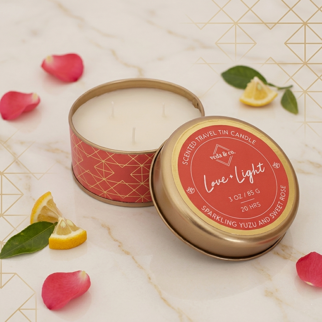 Love + Light Aromatherapy candles from Veda & Co