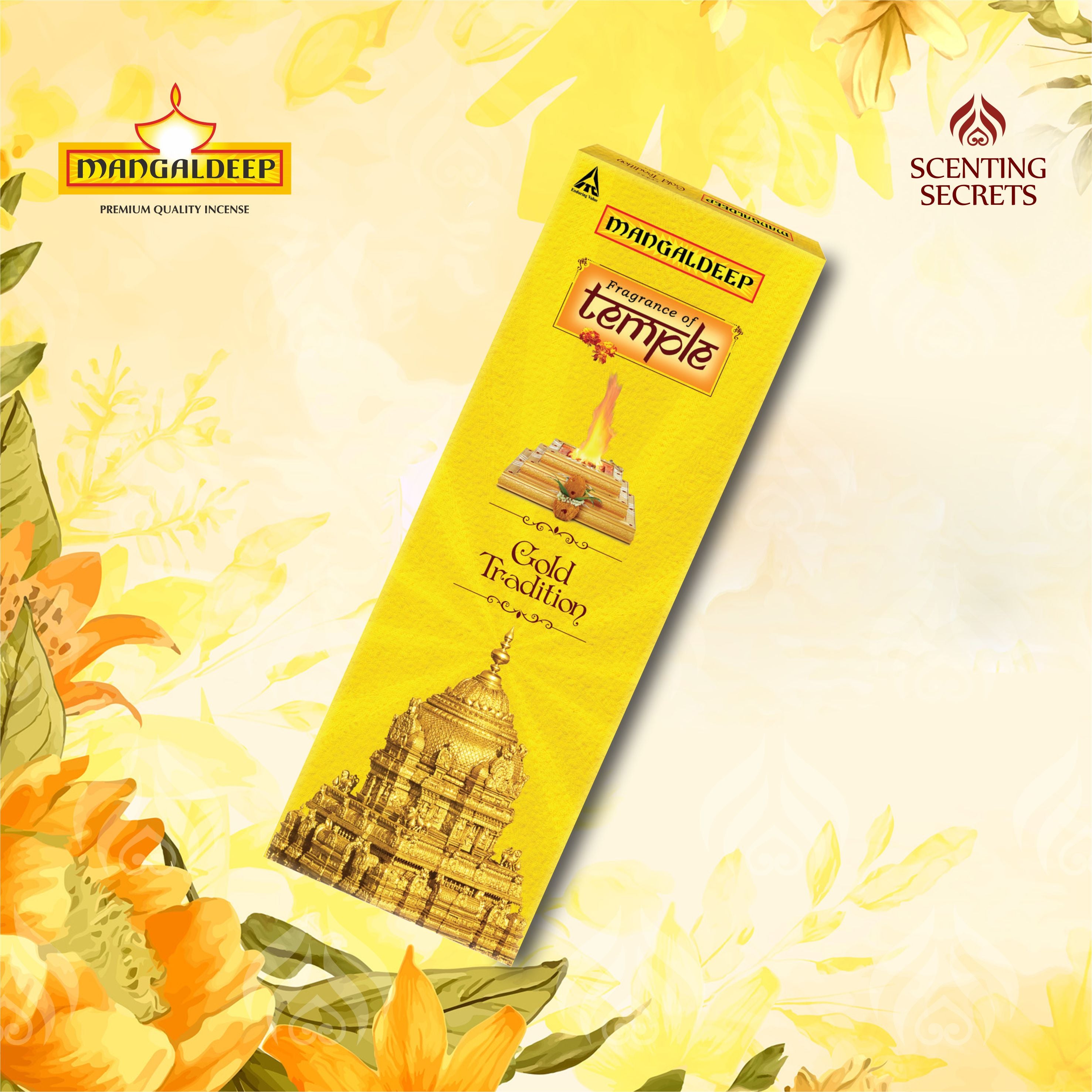 Fragrance of Temple | Gold Tradition |  Premium Incense Sticks by Mangaldeep