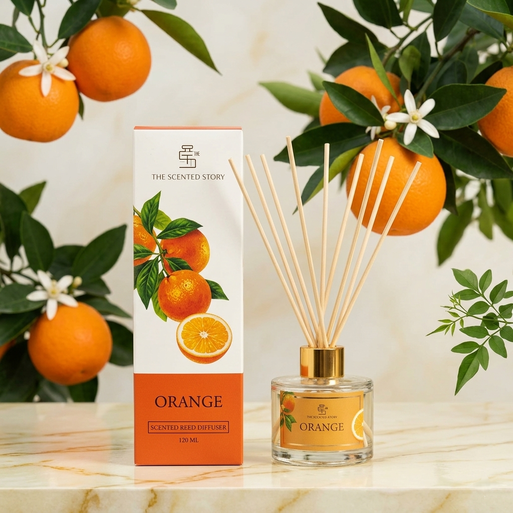 Orange Reed diffuser by The Scented story