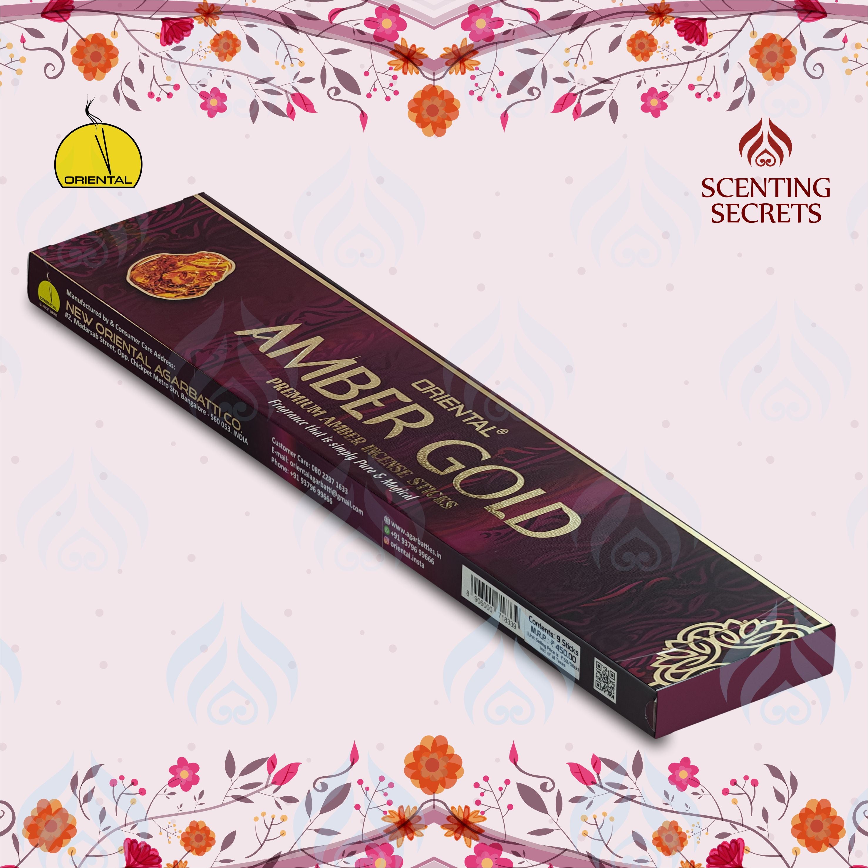 Amber Gold Extra Long Luxury Incense sticks by Oriental