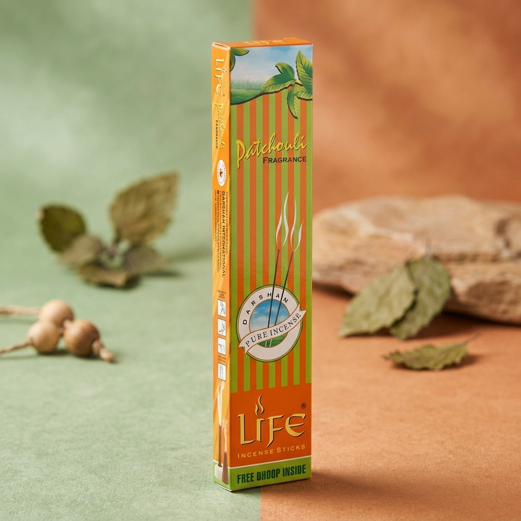 Patchouli Incense sticks -  Life agarbathi by Darshan incense