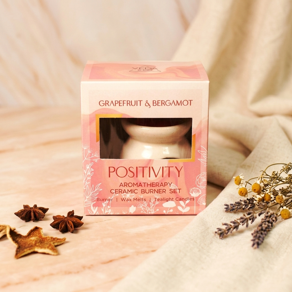 Positivity - Aromatherapy ceramic burner set from Veda & Co
