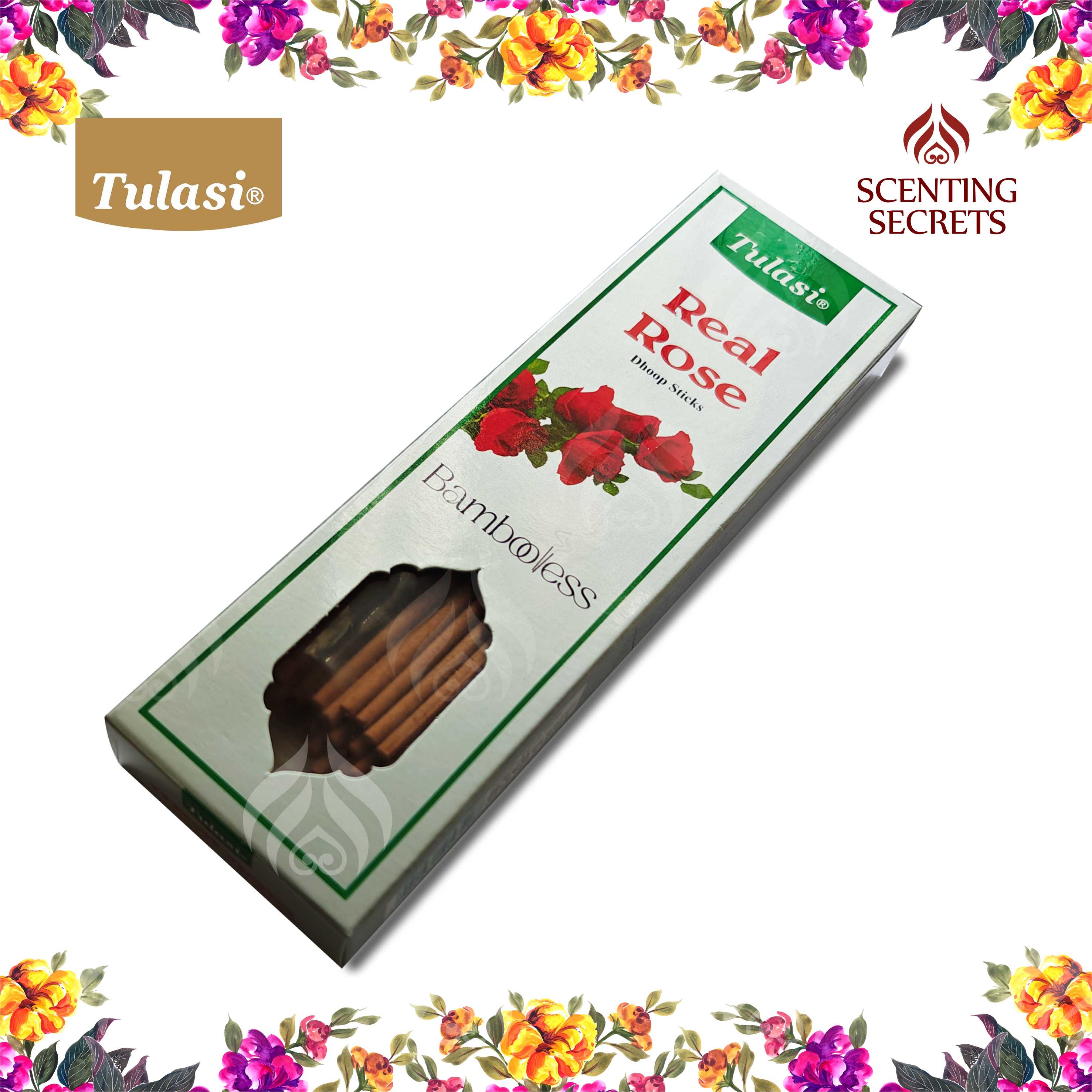 Real rose bambooless Dhoop Sticks by Tulasi
