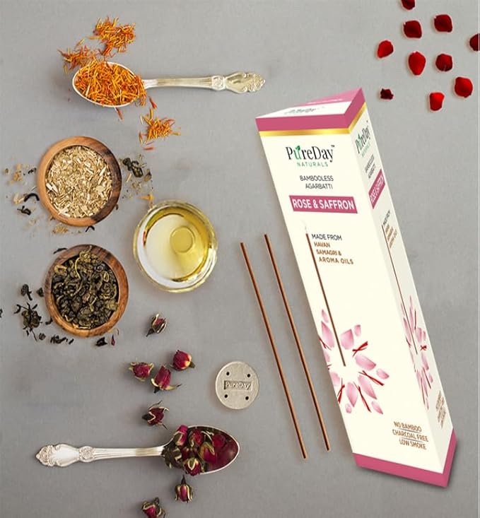 Rose & Saffron - Bambooless Incense Sticks from PureDay