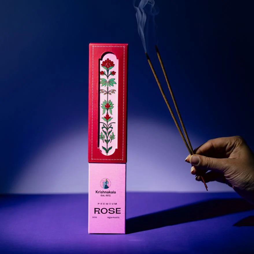 Premium Rose Luxury Incense sticks by KrishnaKala Wellness