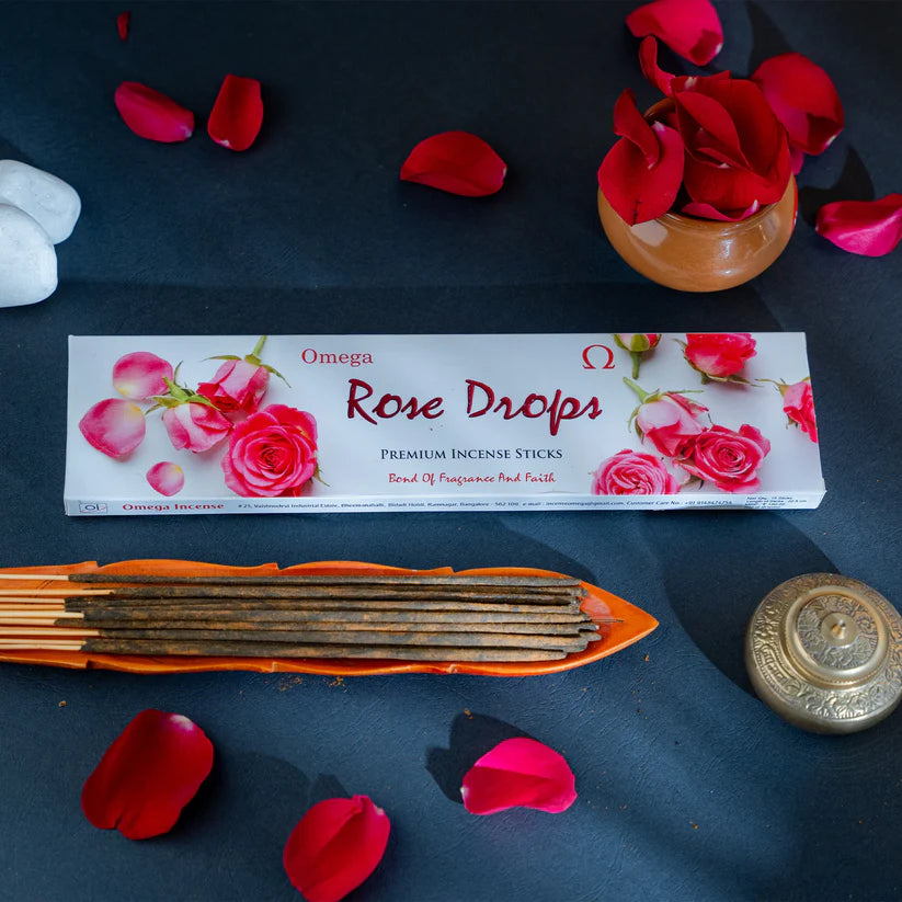Rose Drops Luxury incense sticks by Omega Incense