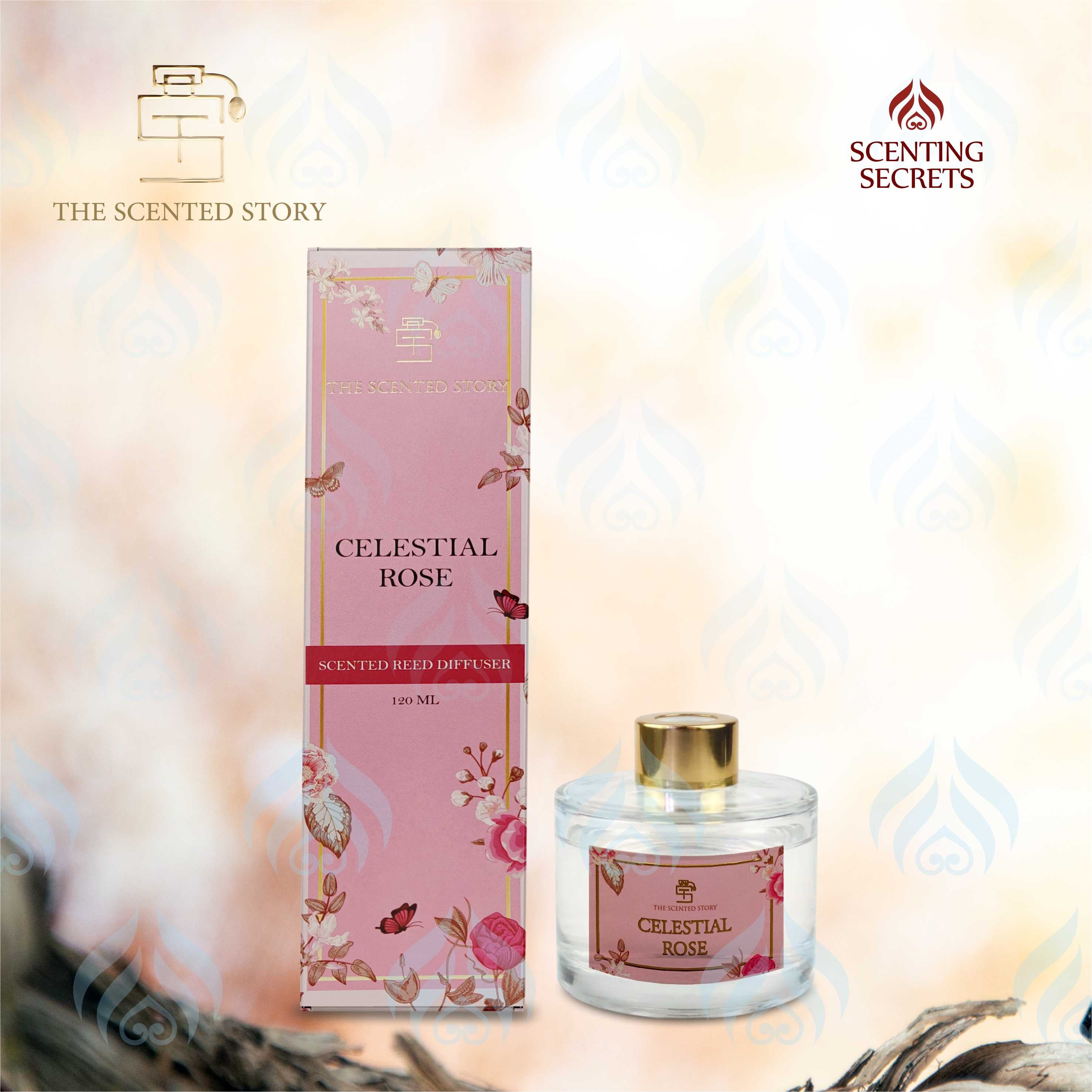 Celestial Rose Reed diffuser by The Scented story