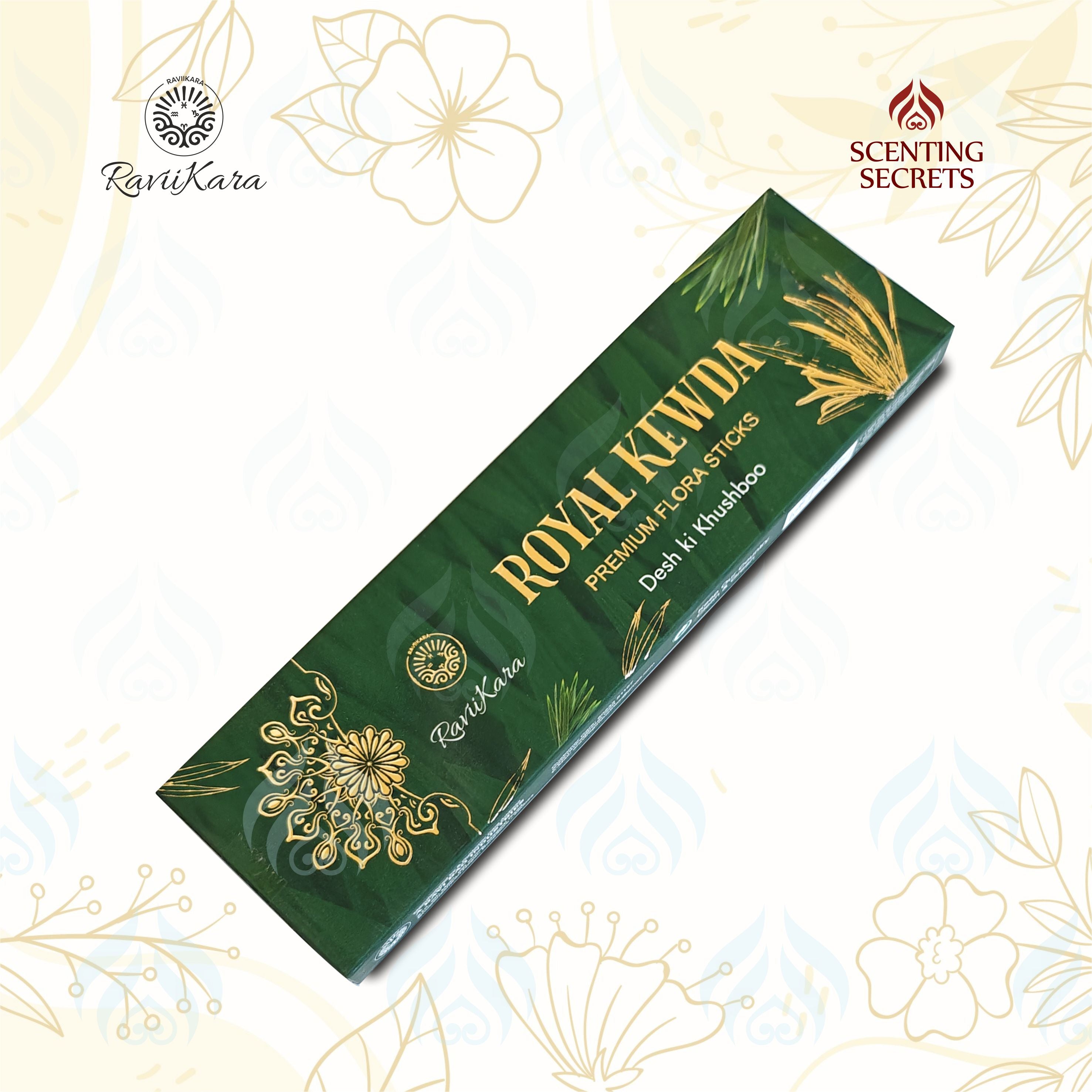 Royal Kewda Premium incense sticks by Raviikara