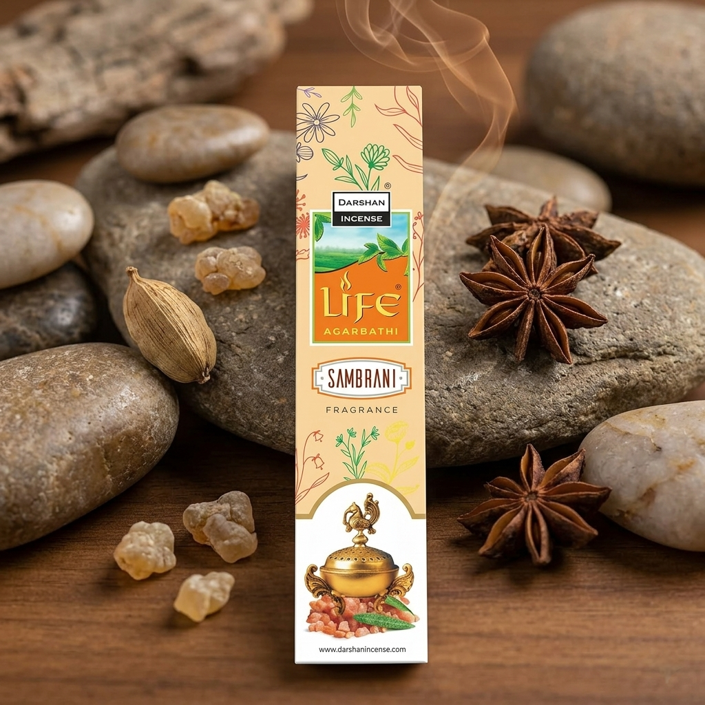 Sambrani Incense sticks -  Life agarbathi by Darshan incense