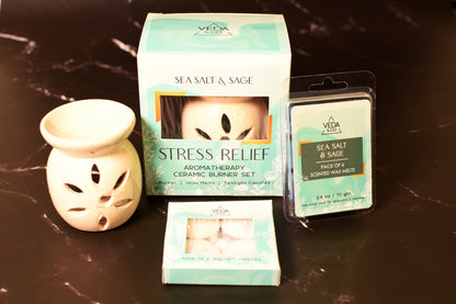 Stress Relief - Aromatherapy ceramic burner set from Veda & Co