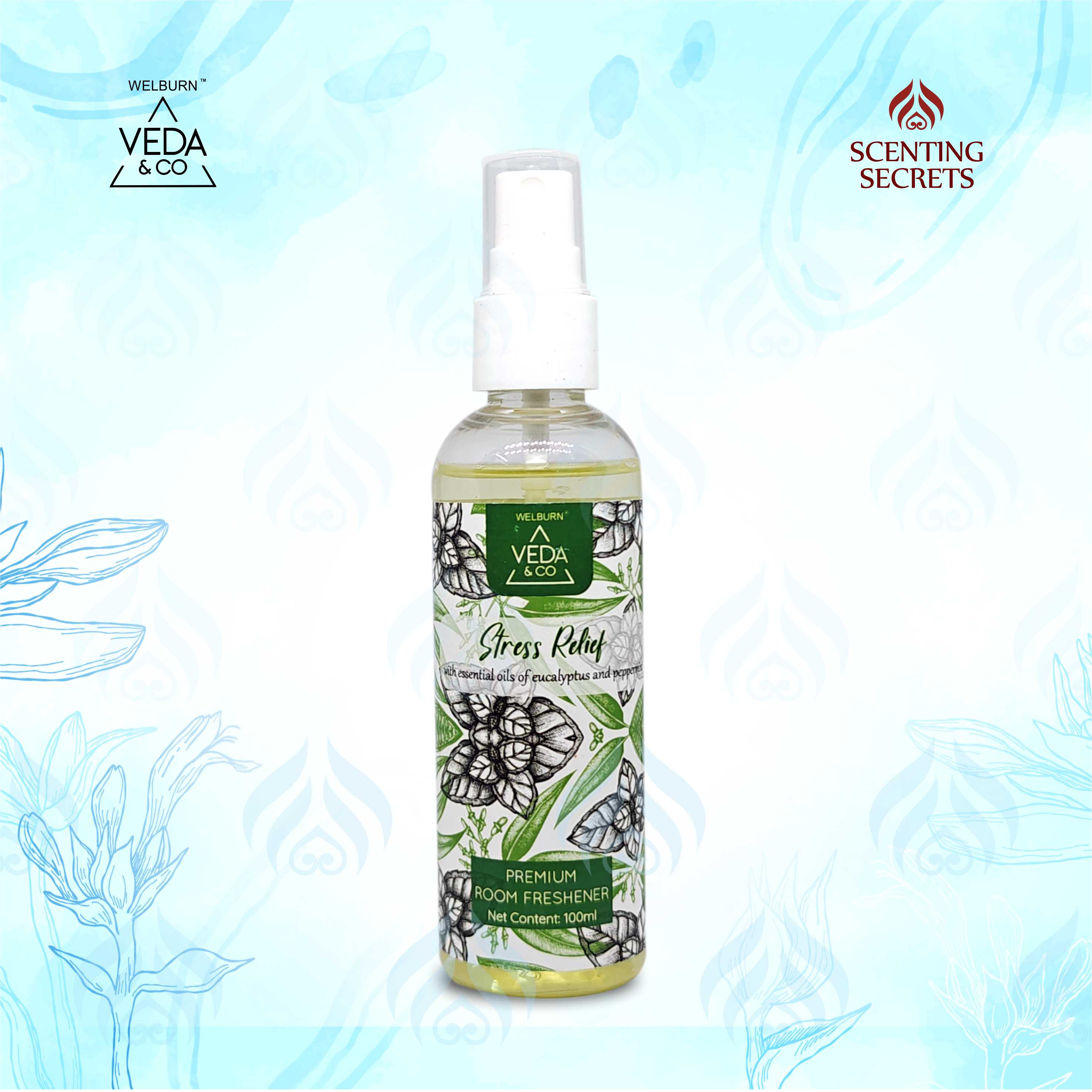 Stress relief Premium room freshener by Veda & Co
