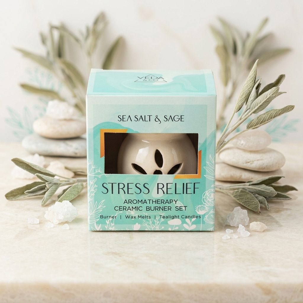 Stress Relief - Aromatherapy ceramic burner set from Veda & Co
