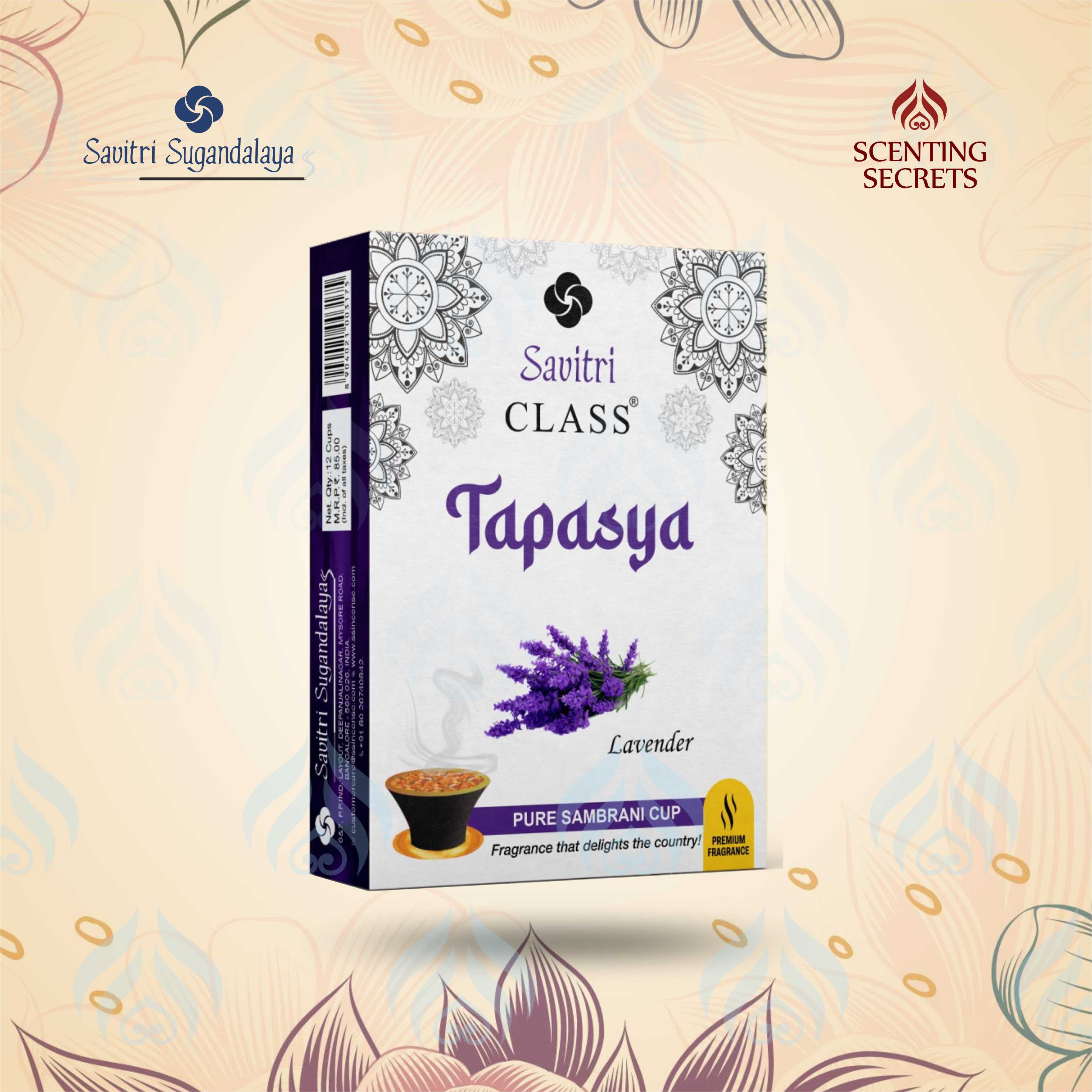Tapasya Lavender Pure Cup Sambrani | Class Collection | Savitri Sugandalaya