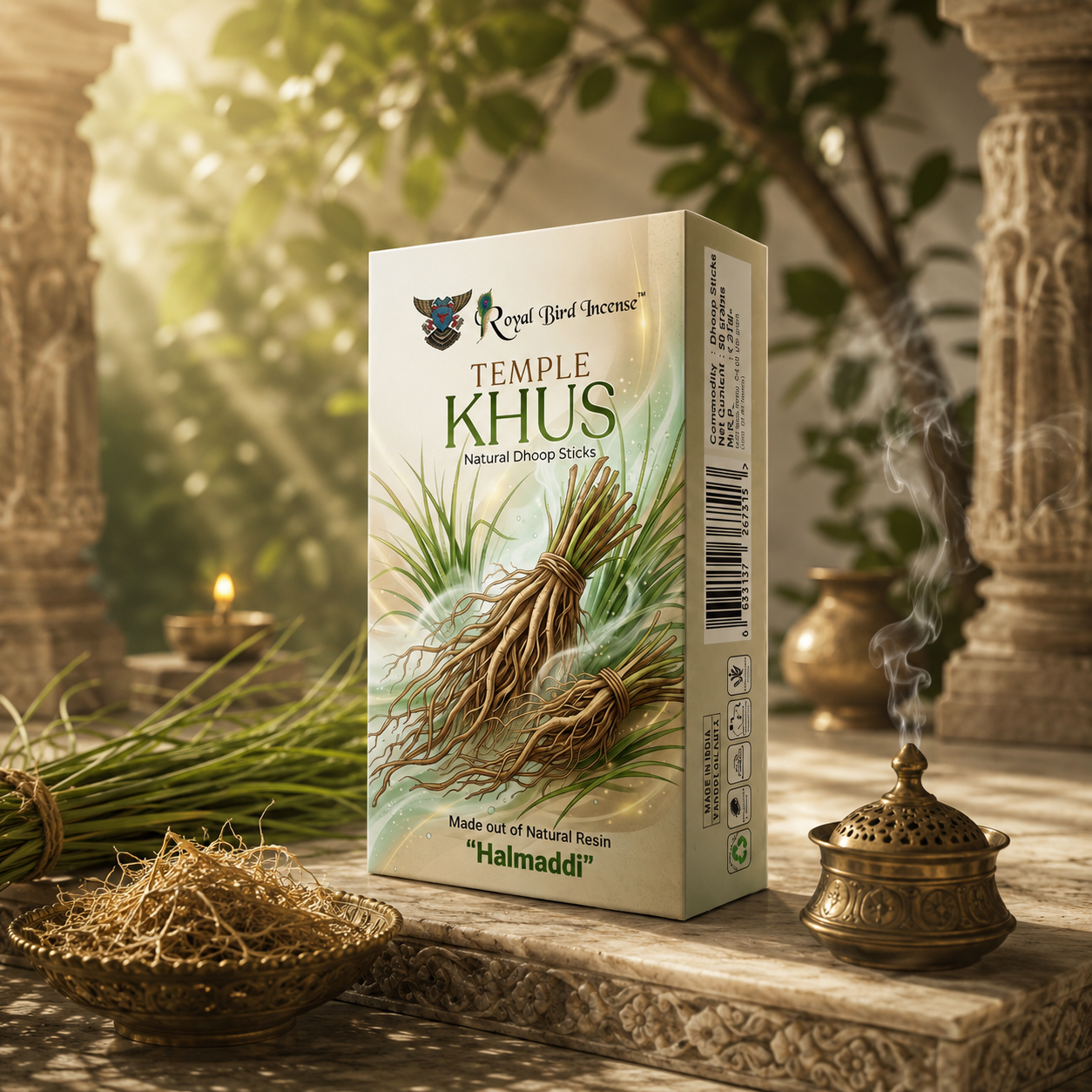 Temple Khus Halmaddi Natural dhoop sticks by Royal bird Incense