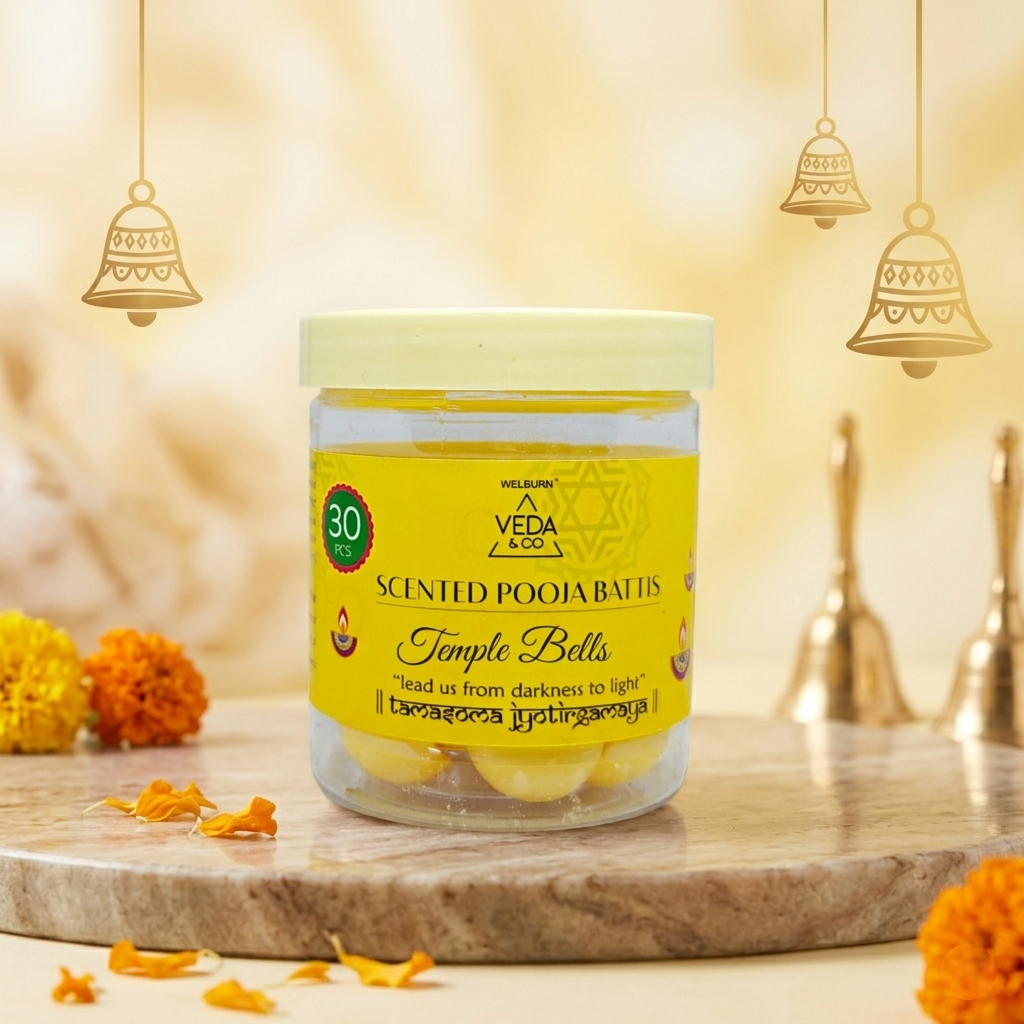 Temple Bells flavored Scented Pooja battis by Veda & Co
