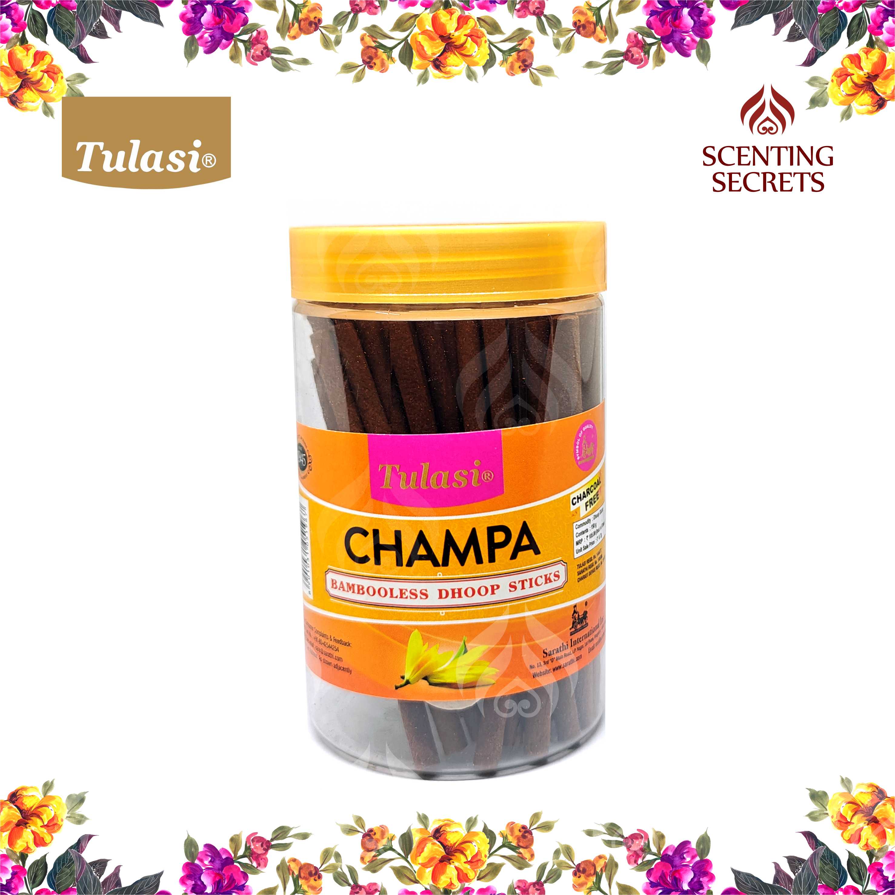 Champa bambooless Dhoop Sticks by Tulasi